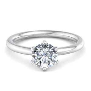 NWT Solitaire Engagement Ring Synthetic CZ Diamond 1ct Silver Band Sz 10 NWT